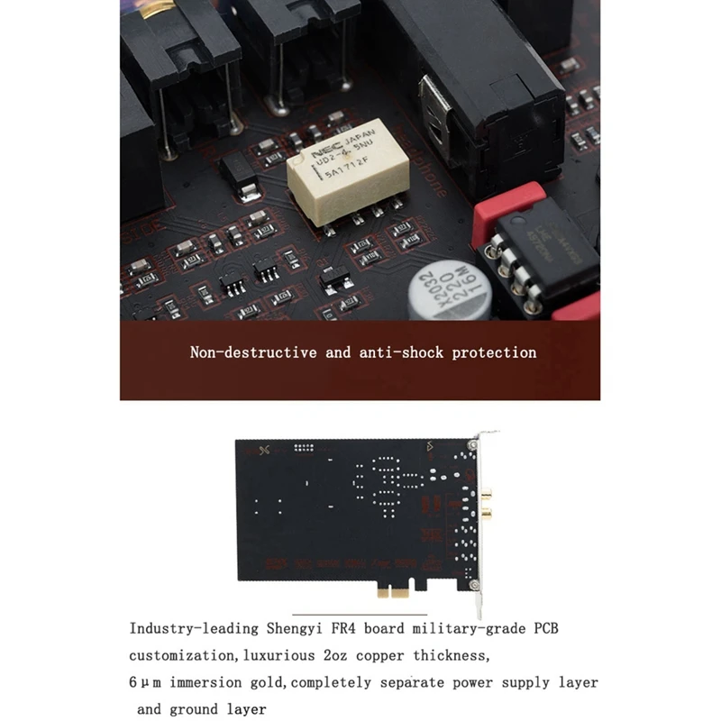 AXF-16 Extremev1.2 Independent Sound Card Sound Source PCI-E MAX Support Chassis Front Interface