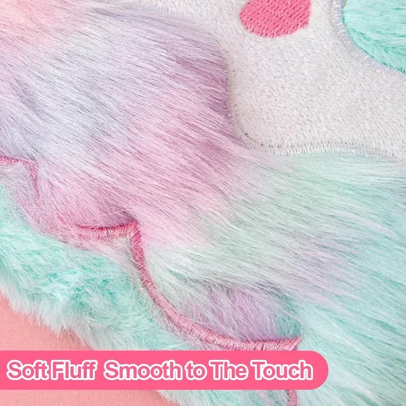 يونيكورن القطيفة دفتر A5 Kawaii أجهزة الكمبيوتر المحمولة معكرون اللون الفتيات القلب مذكرات طالب الكرتون كتيب لاصق الطبعة القرطاسية #4