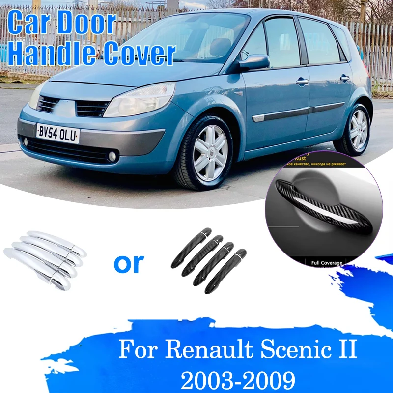 

Car Door Handle Covers For Renault Scenic 2 Rear Door Handle Cover 2003 2004 2005 2006-2009 Outside Stickers Auto Accessories