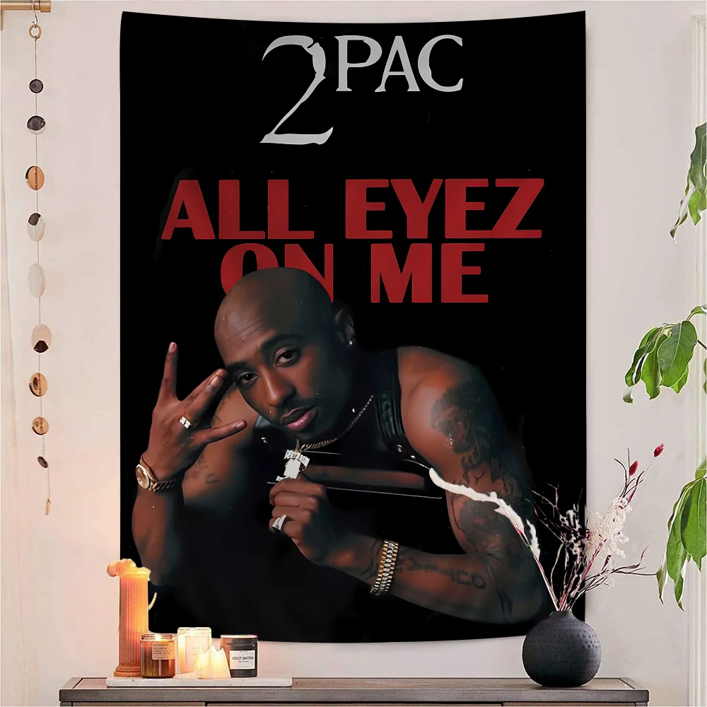 Hip Hop Singer Tupac Retro Posters 2PAC Tapestry Art Printing Bohemian Wall Tapestries Mandala Decor Blanket