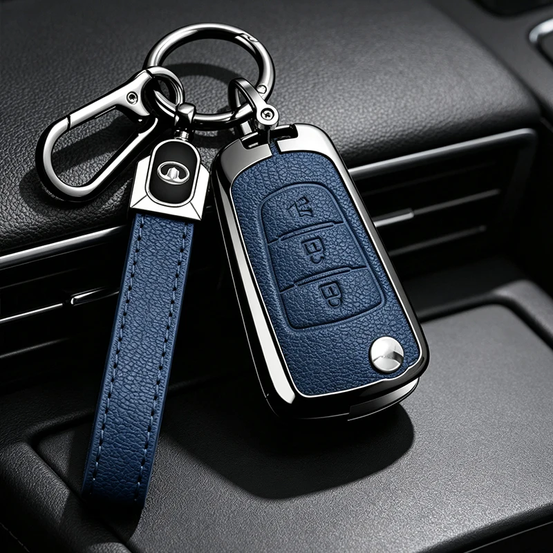 3Buttons Zinc Alloy Leather Car Key Case Cover For Great Wall Haval Hover Wingle 5 6 H3 H5 H6 H1 H3 C30 C50 M4 Protector Shell