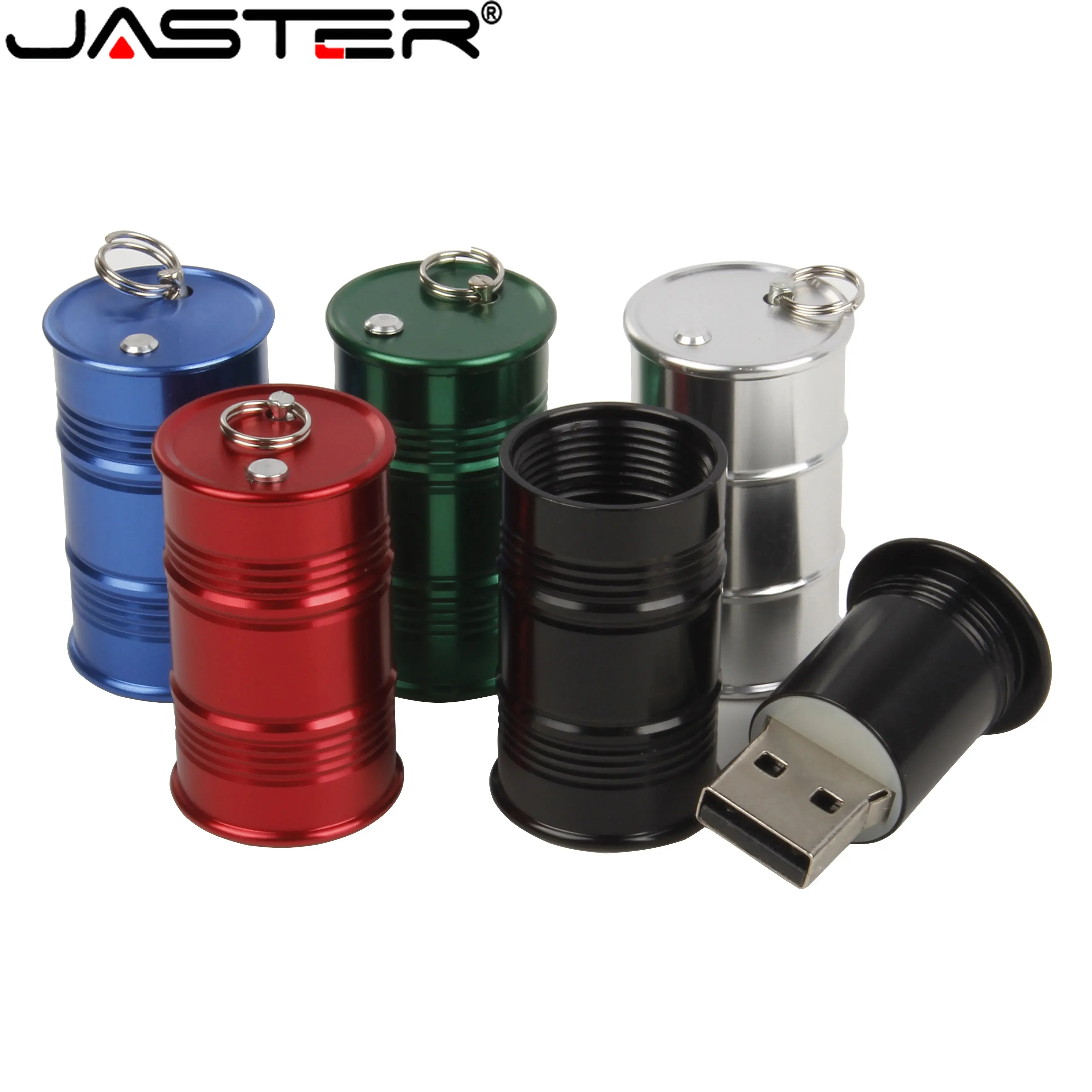 

JASTER 2.0Mini Metal Oil Tank Black USB Flash Drive Pen Drives Pendrive External Storage Memory Stick 4GB 8GB 16GB 32GB 64GB