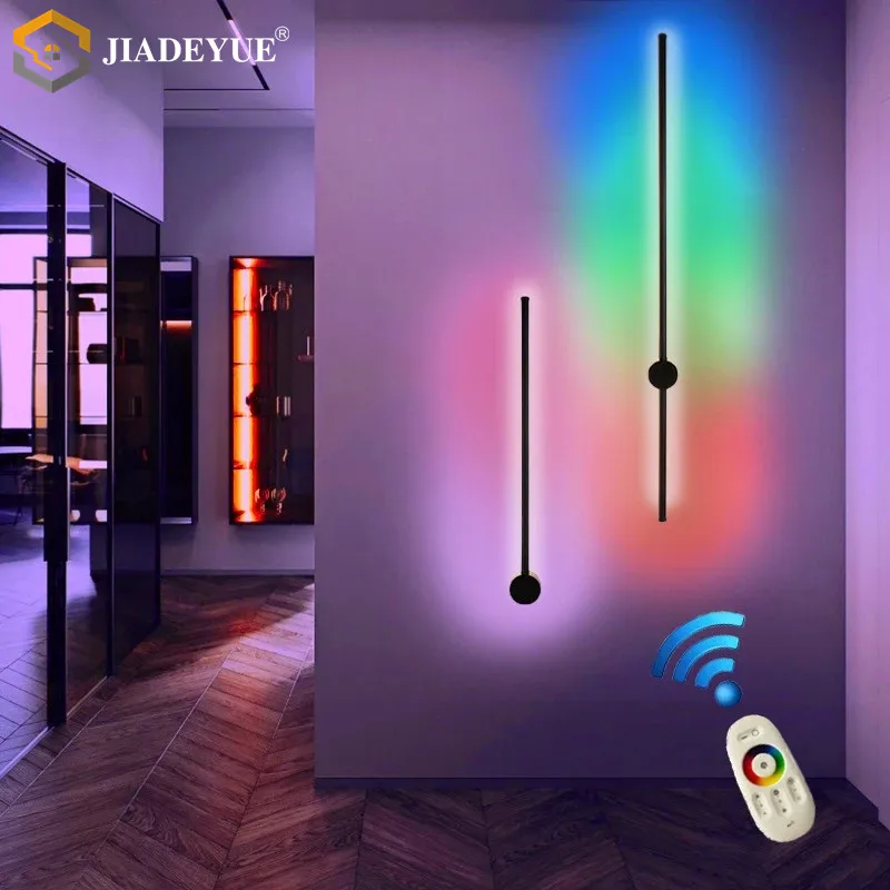 RGB led lange wand lampe wohnzimmer hintergrund wand schlafzimmer nacht wand lampe moderne minimalistischen linie lampe