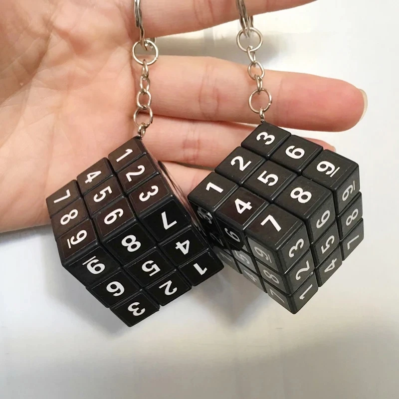 3x3x3 Professional Speed Cube Educational Toy Fun Magic Cube Keychain Backpack Pendant 3.5cm Black Number Magic Cube Gifts