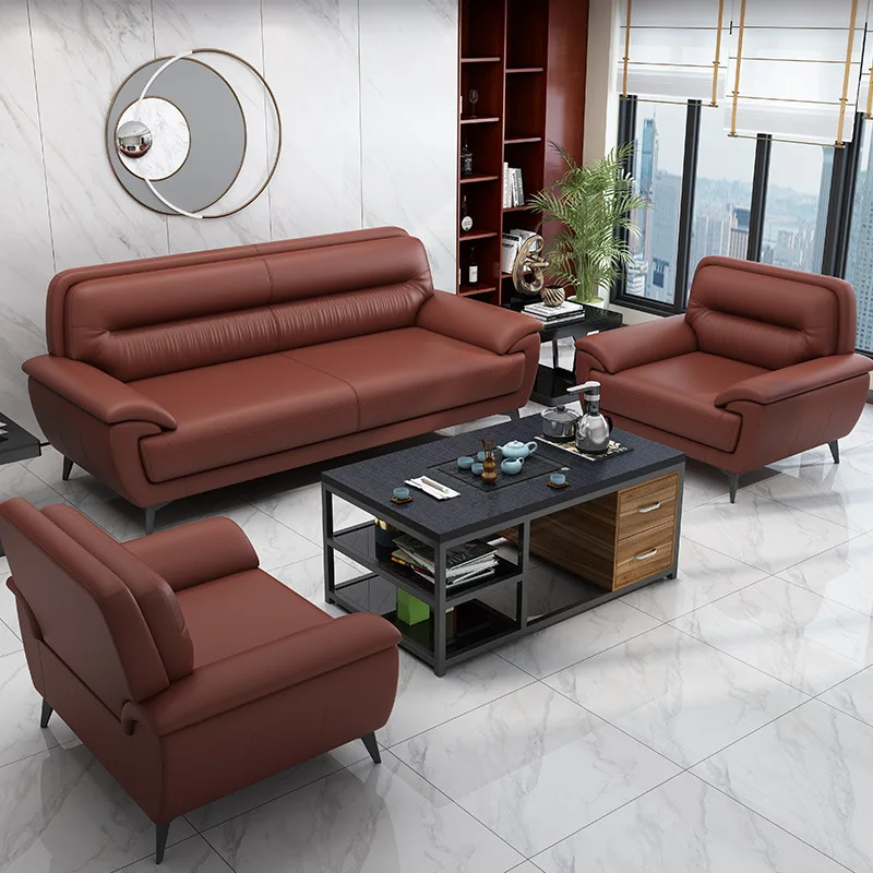 Office European Sofa Set Style Modern Sectional Sofa Chinese Hot Sale Office 3 Years 2 Sets Office Furniture Synthetic Leatherpr