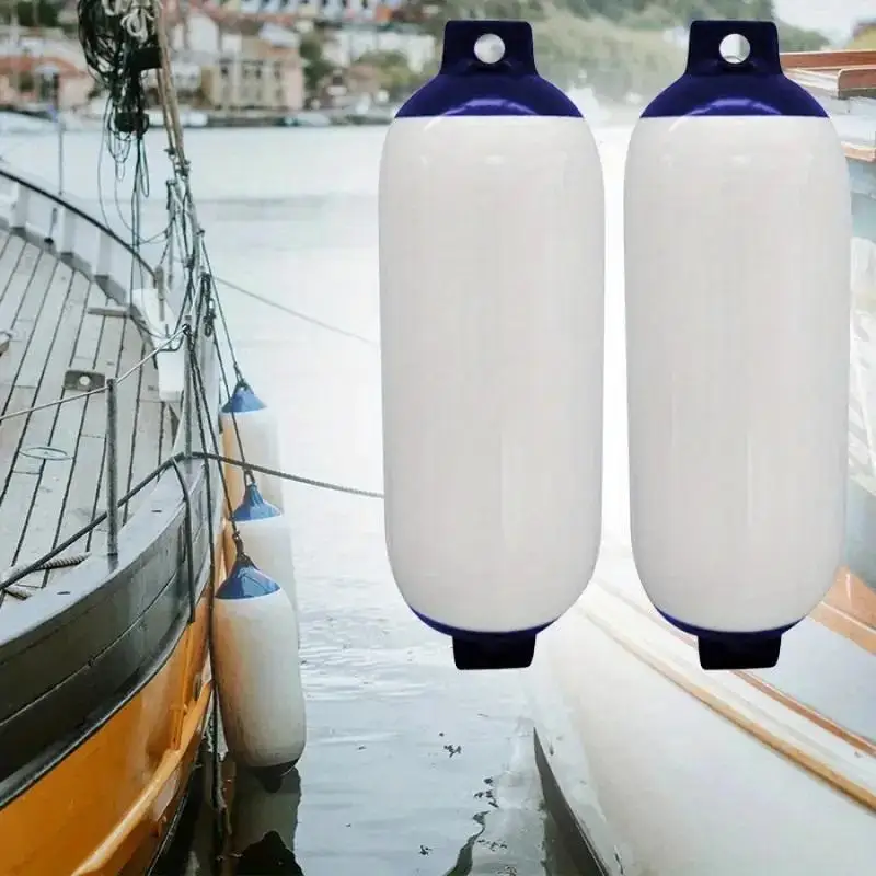 2 Pack16×58cm G2 Model Inflatable PVC Boat Fenders Marine Docking Bumper Pontoon Protector with Air Pump & Rope