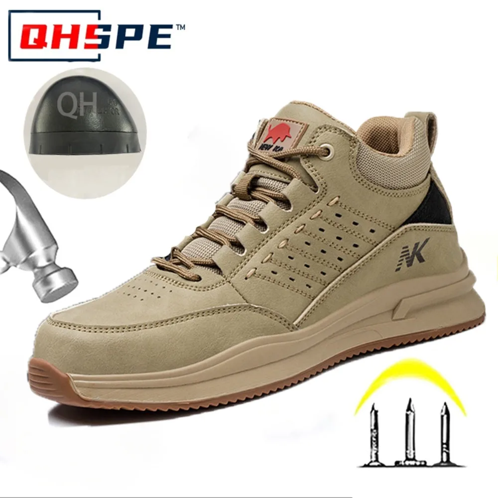 

ProtectionShoes for Men Anti Smashing Anti Piercing Safety Protection Plastic Toe Cap Wear-resistant Work Shoes for Electricians