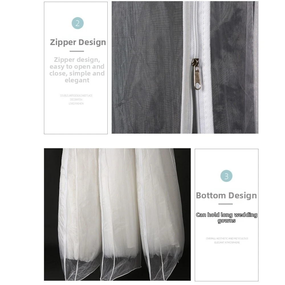 Clear Wedding Dress Garment Protector Wear Resistant Reusable Bride Gown Storage Bags Universal Dust-proof Covers Household
