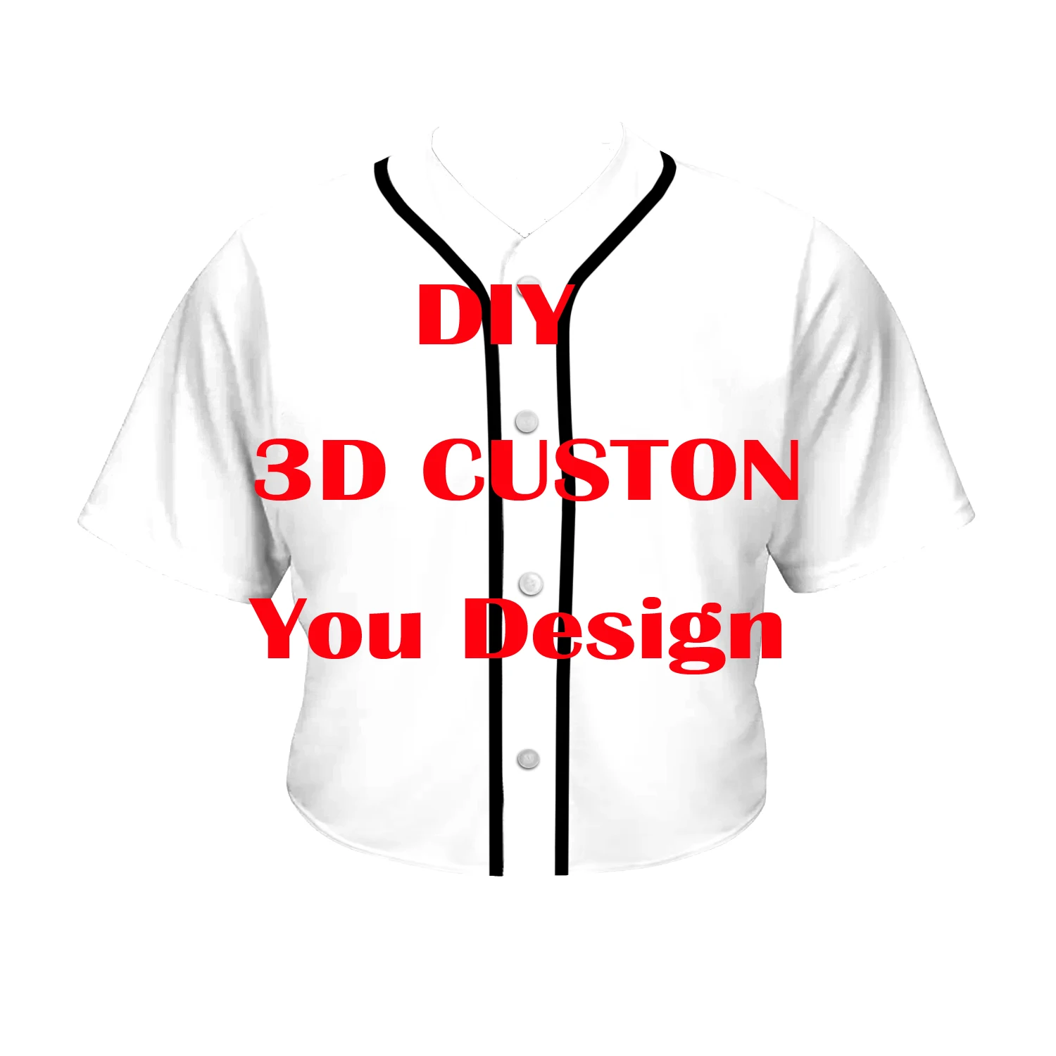 Camisa de beisebol feminina impressa em 3D, Estilo esportivo casual, Top Recortado, Jersey de beisebol, Design personalizado DIY