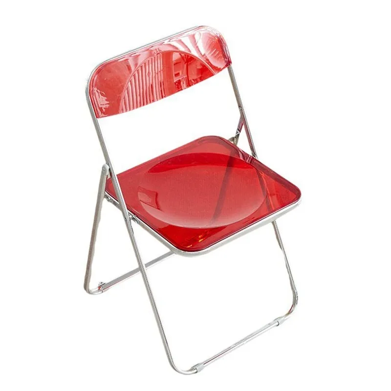 Acrylic Folding Chair Modern Makeup Chair Bright Chair Simple Portable Home Dining Chair