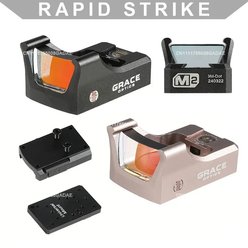 

GRACE M2/M1 Topless Red Dot Sight Aotu Brightness Adjustment 3MOA Reflex Riflescope Sight for Pistol Handgun w/20mm Rail Mount