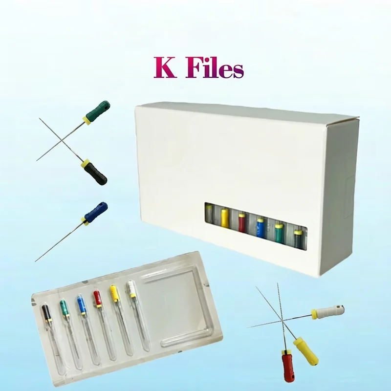 1 paquet de lime à canaux radiculaires en acier inoxydable NiTi, lime endodontique flexible à usage manuel pour traitement des canaux radiculaires, outils dentaires, longueurs 21/25/31 mm
