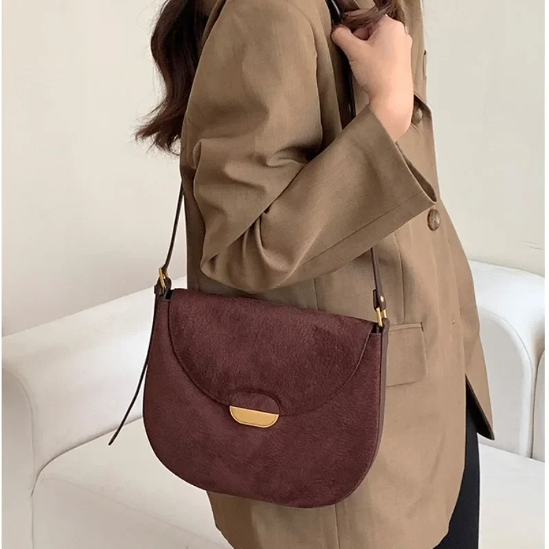 Cow Leather Shoulder Bags Women 2024 New All Match High-capacity Underarm Bag High-quality Crossbody Bags Bolso Сумки