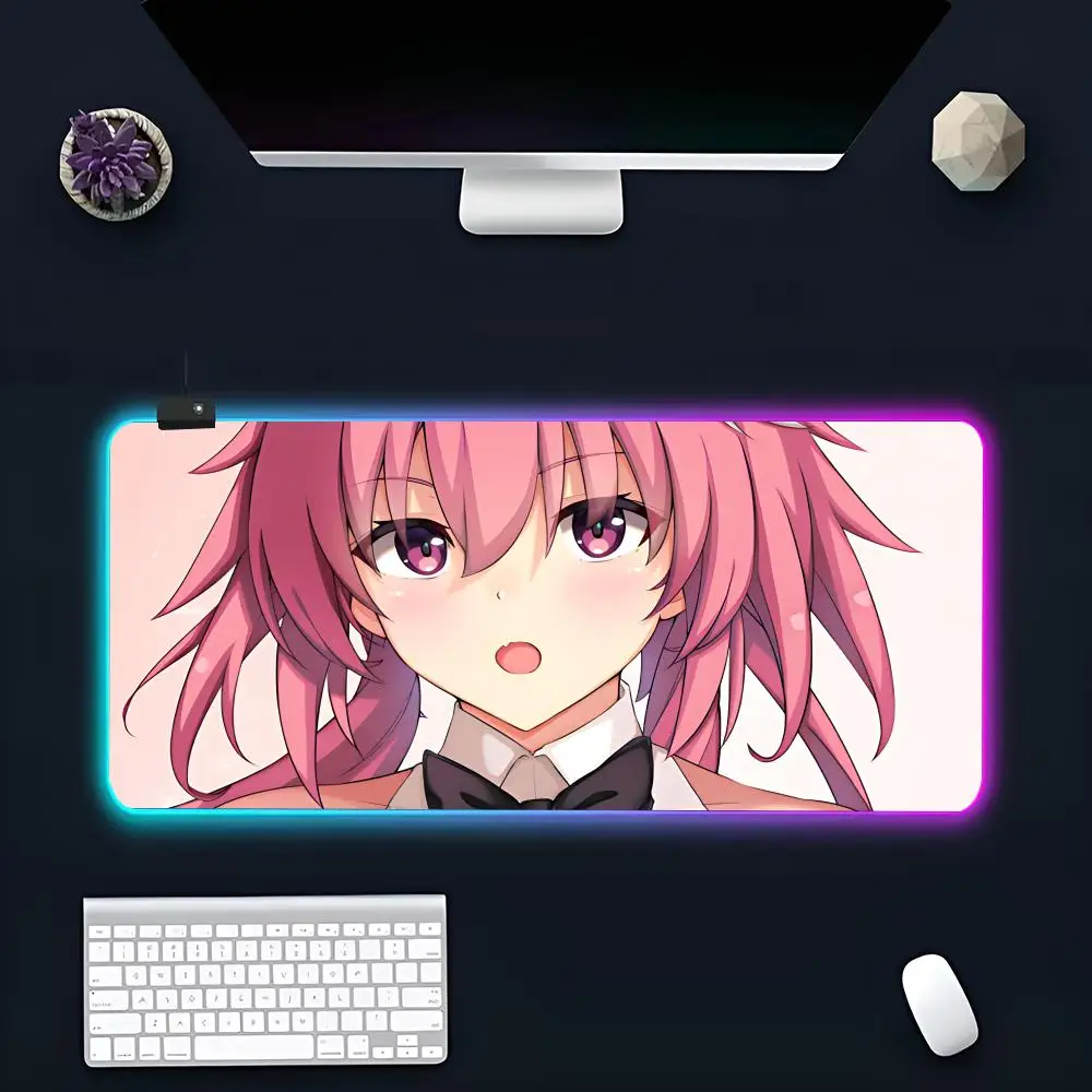 Kawaii A-Astolfo F-Fate Mouse Pad Popular Large RGB Mause pads XXL LED Japan made Table Pads Keyboard Mats Desk Rug With Backlit