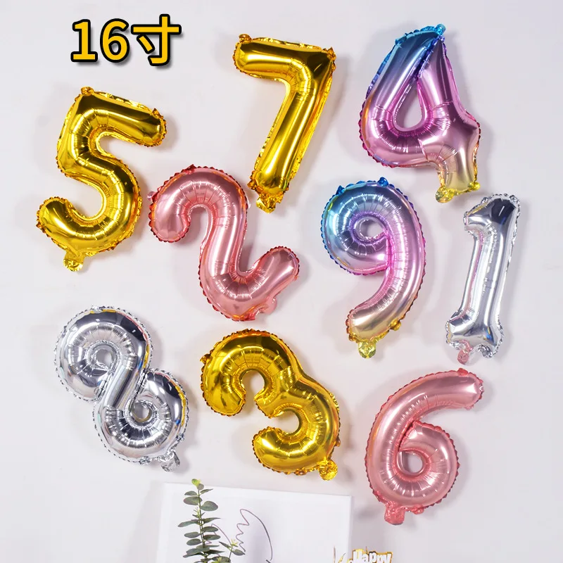 16 Inch Figure Digit Number Balloons Number Foil Balloon For Wedding Decoration Happy Birthday Balloon Baby Shower