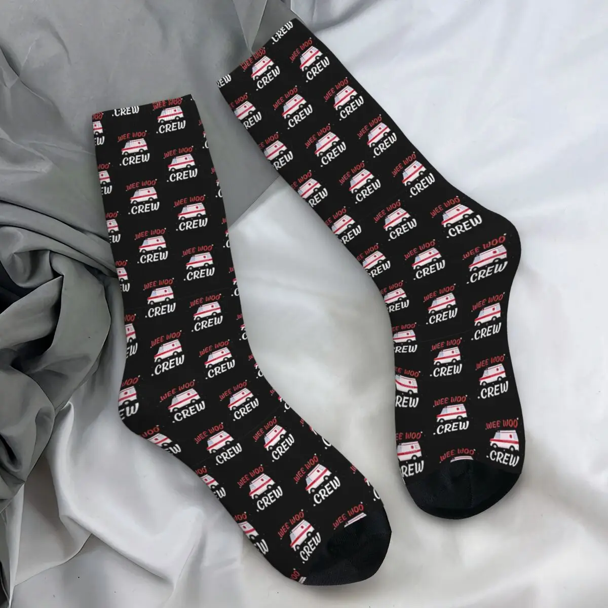 Women Men Socks Wee Woo Ambulance Paramedic Emergency Medic Stockings Winter Novelty Medium Soft Socks Pattern Cycling Anti Sock