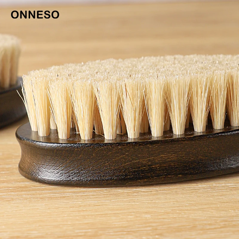 Minimalist Wooden Handle Body Brush - Fine Dense Boar Bristles, Body Lotion & Essential Oil Applicator