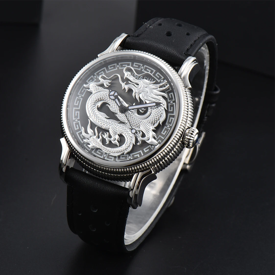 OUMASHI Design 42.5mm Dragon Watch Miyota8215 Movement Waterproof Men\'s Watch Stainless Steel Waterproof 100m