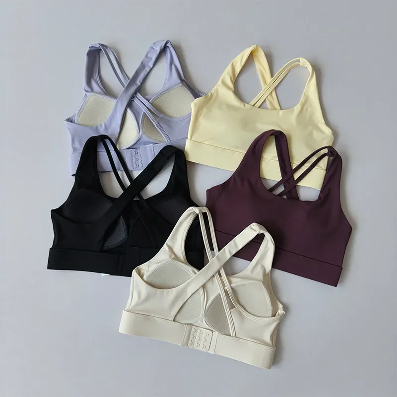 High-Intensity Cross-Back Sports Bra Shockproof Quick-Drying Yoga Running Top All-In-One Fitness Bra Beautiful Design