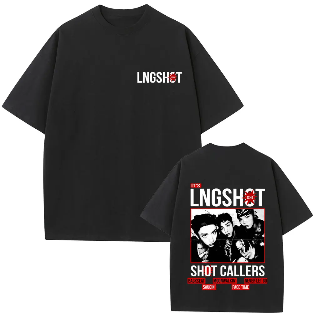 

Korean Band Lngshot Shot Callers Album 2026 T-shirt Men Women Kpop Fashion Trend Short Sleeve Men's Vintage Soft Cotton T Shirts