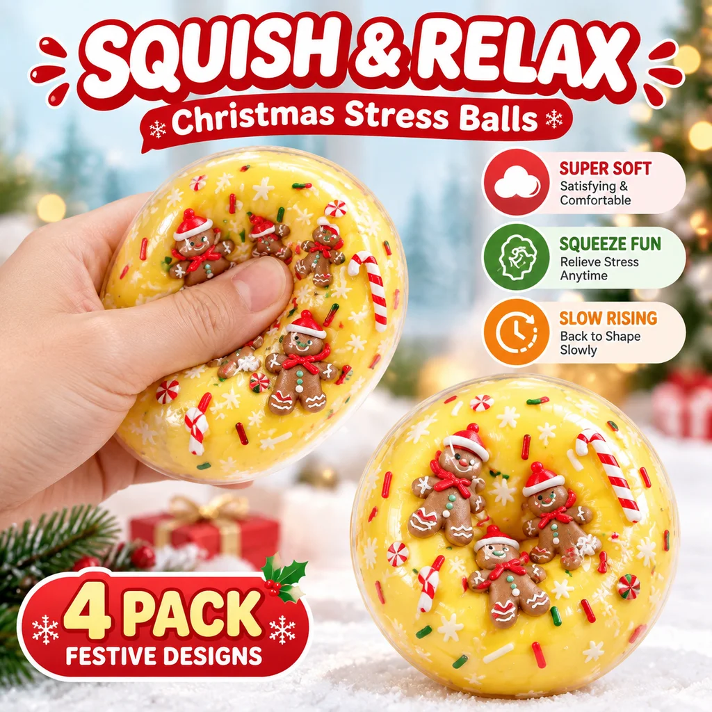 Handmade Christmas Squishy Ball Slow Rising Ice Cool Stress Relief Fidget Toy Creative Premium Decompression Gift Beautiful