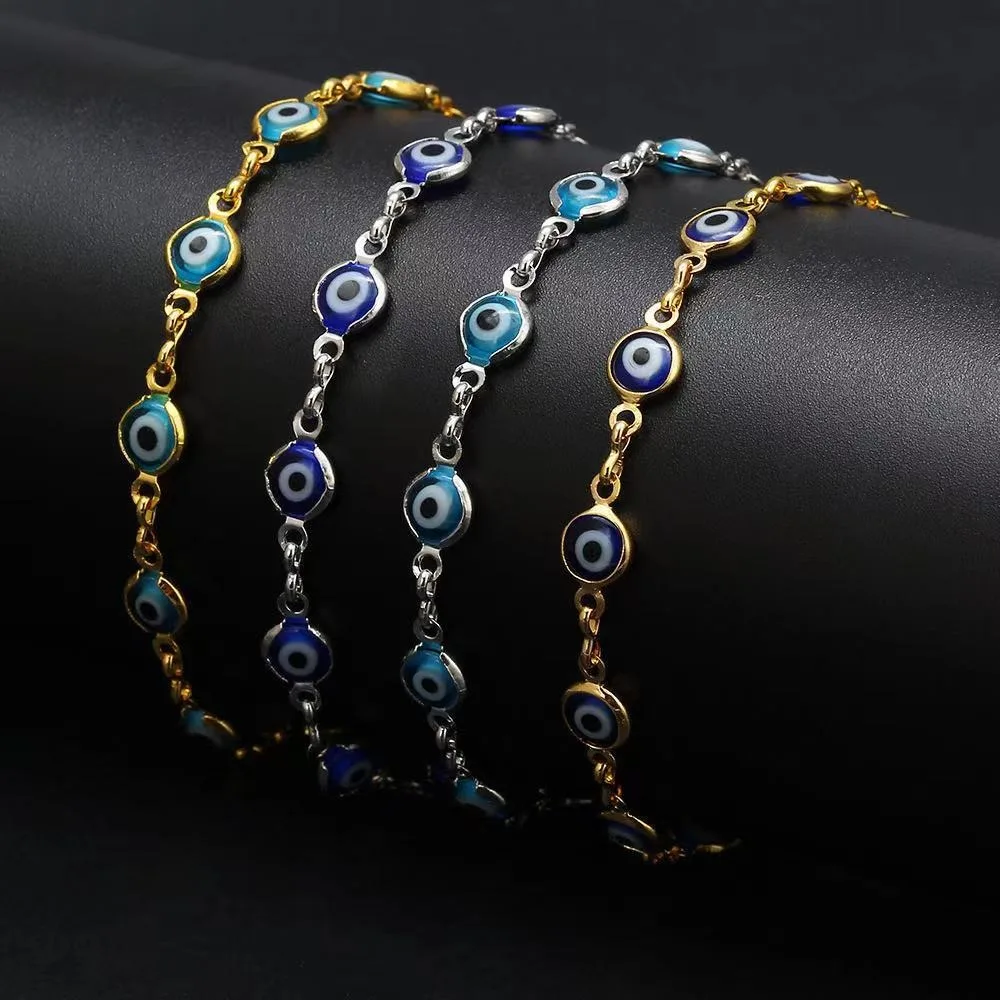Charming Fashion Friendship Bead Unisex Demon Eye Bracelet Korean Style Hand Chain Metal Lucky Women Bracelet