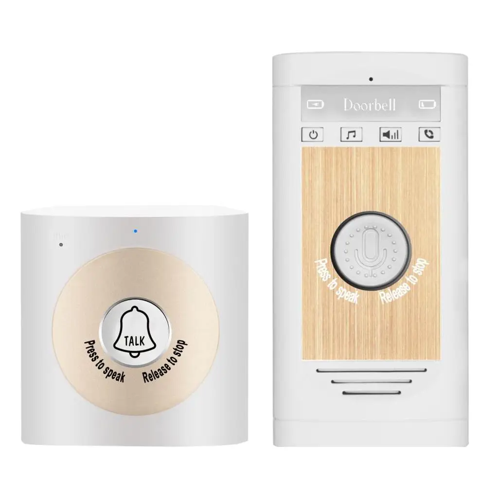 Wireless Doorbell Intercom Doorbell Up to 600ft Operation Two-way Talk