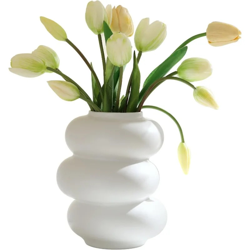 Creative Ceramic Spiral Vase for Home Decoration Modern Nordic Flower Holder Unique Decorative Vase for Living Room and Office