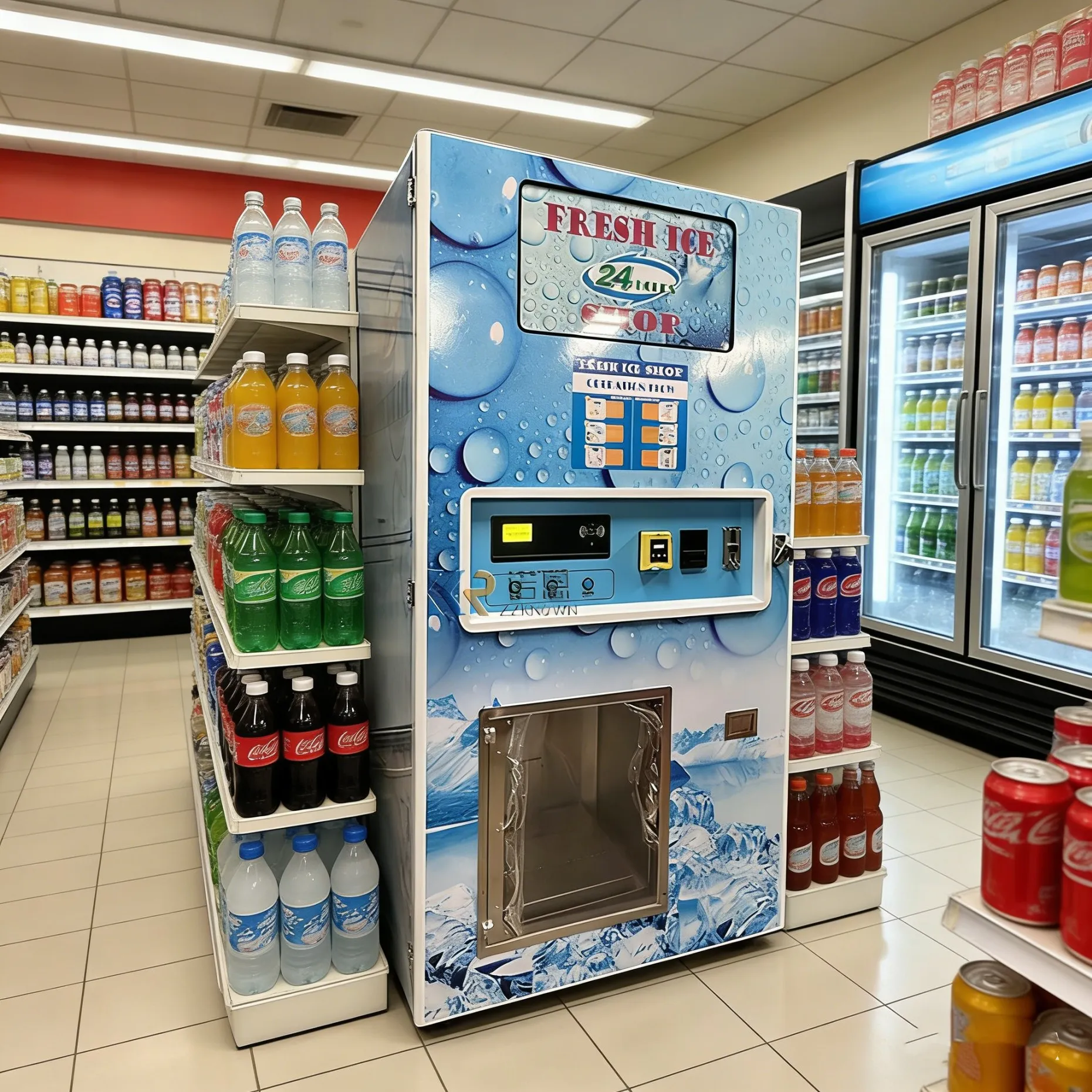 

Outdoor Commercial Bagged Ice Dispenser Smart Bulk and Bag Ice Cube Vending Machine