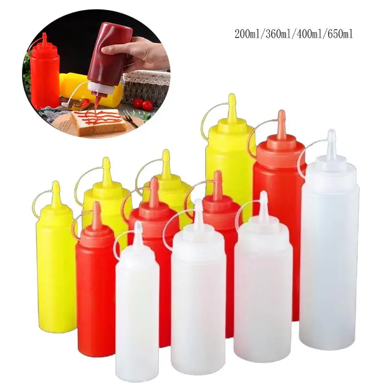 Plastic Squeeze Bottle 8-24oz Condiment Squeeze Bottle Multipurpose Squirt Bottle for KetchupBBQ Sauce Ets multi Syrup Dispenser