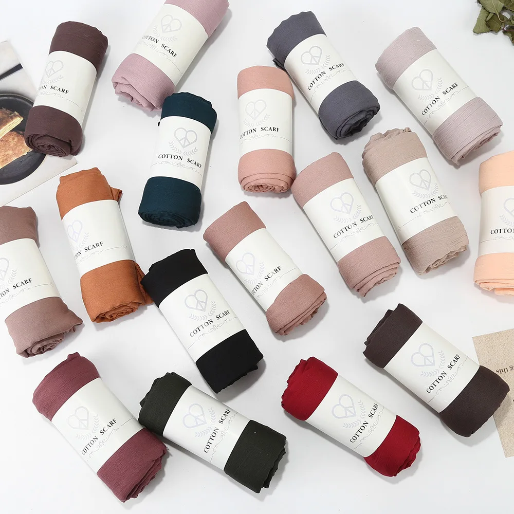 90*180 cm Musulmano Piega Sciarpa Hijab Sciarpe Delle Donne Foulard Scialle Dell'involucro Turbante Fascia Bandane Bufanda Foulard Turbante Mujer