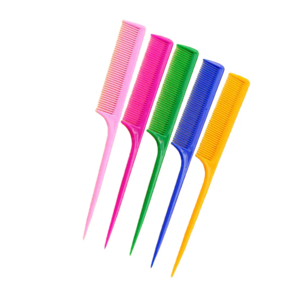5Pcs Anti-Static Fine Tooth Hair Comb Sharp Tail Long Handle Salon Hairbrush for Hair Preparation Sectioning Coloring Home and