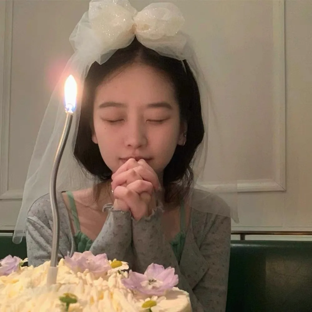 

Корейский стиль, белая вуаль, повязка для волос, креативная мягкая сетчатая повязка на голову с бантом, головные уборы, шляпа на день рождения, реквизит для фотосессии на день рождения