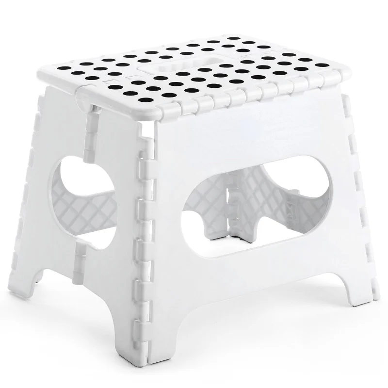 Compact 11" Folding Step Stool With Non-Slip Surface - Ideal For Kitchen, Camping & Picnics