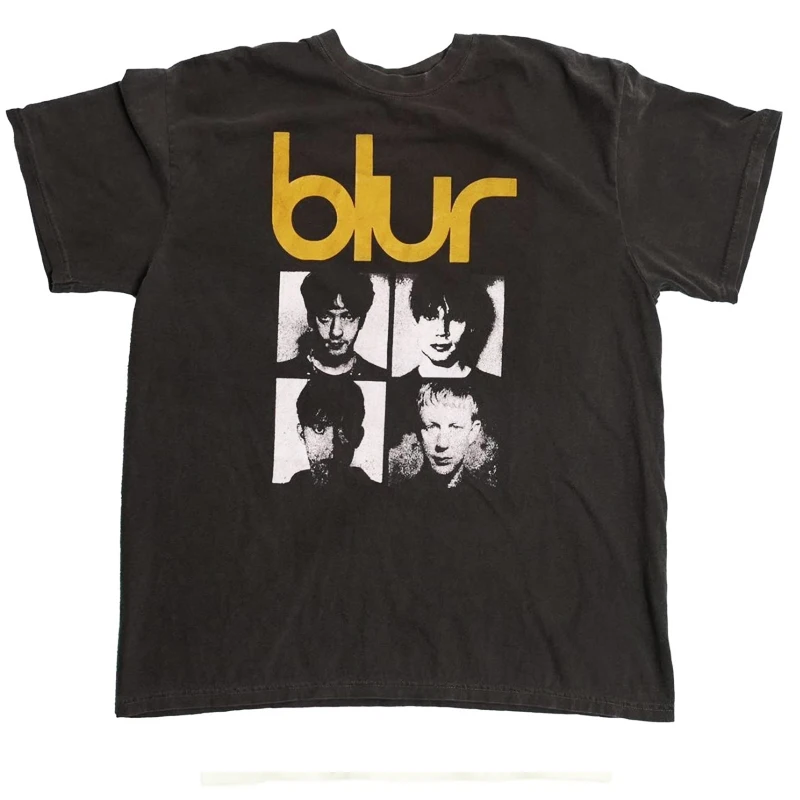 تي شيرت BLUR Blur Band British Rock Punk Music قطن فضفاض بقعة أمريكية كاجوال حقن مباشر بأكمام قصيرة #4