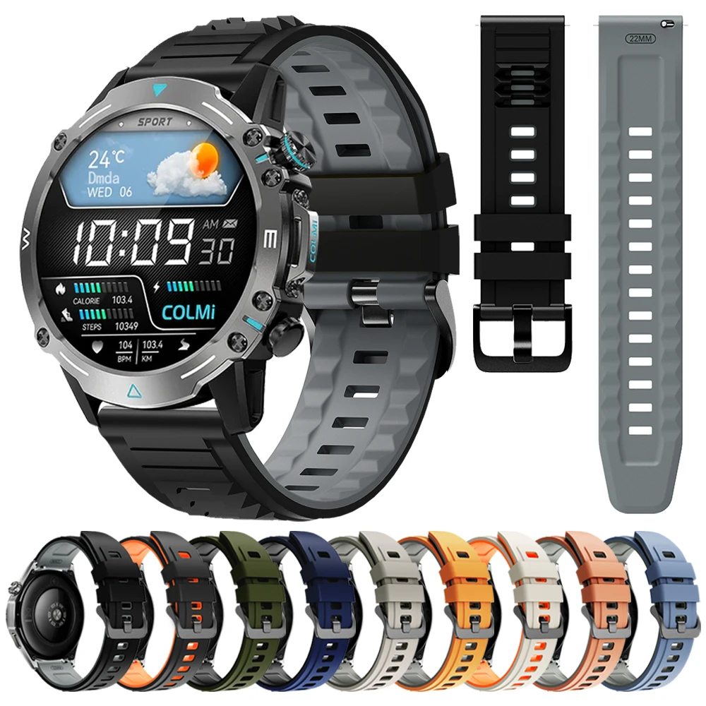 22mm Silicone Replace Strap For COLMI P86 M42 V76 I30 C81 P82 V68 Sports Bracelet For Mi Watch/Redmi Watch 5 Active Watchbands