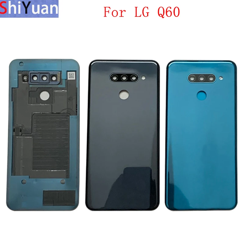 

Крышка батарейного отсека, задняя крышка корпуса, задняя крышка для LG Q60, Крышка батарейного отсека, детали для замены логотипа