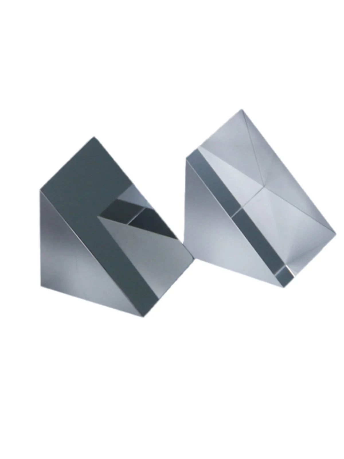 

2PCS Total reflection Isosceles right-angle prism， optically triangular glass block with bevel coating refractive prism