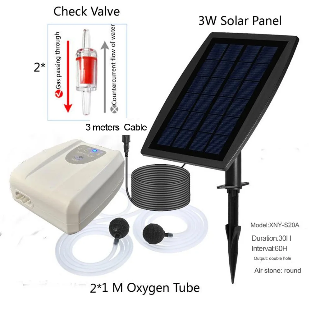 

3W Solar Panel Solar Energy Air Pump Aerator Set Oxygenation Equipment Power Storage Solar Oxygen Pump For Garden