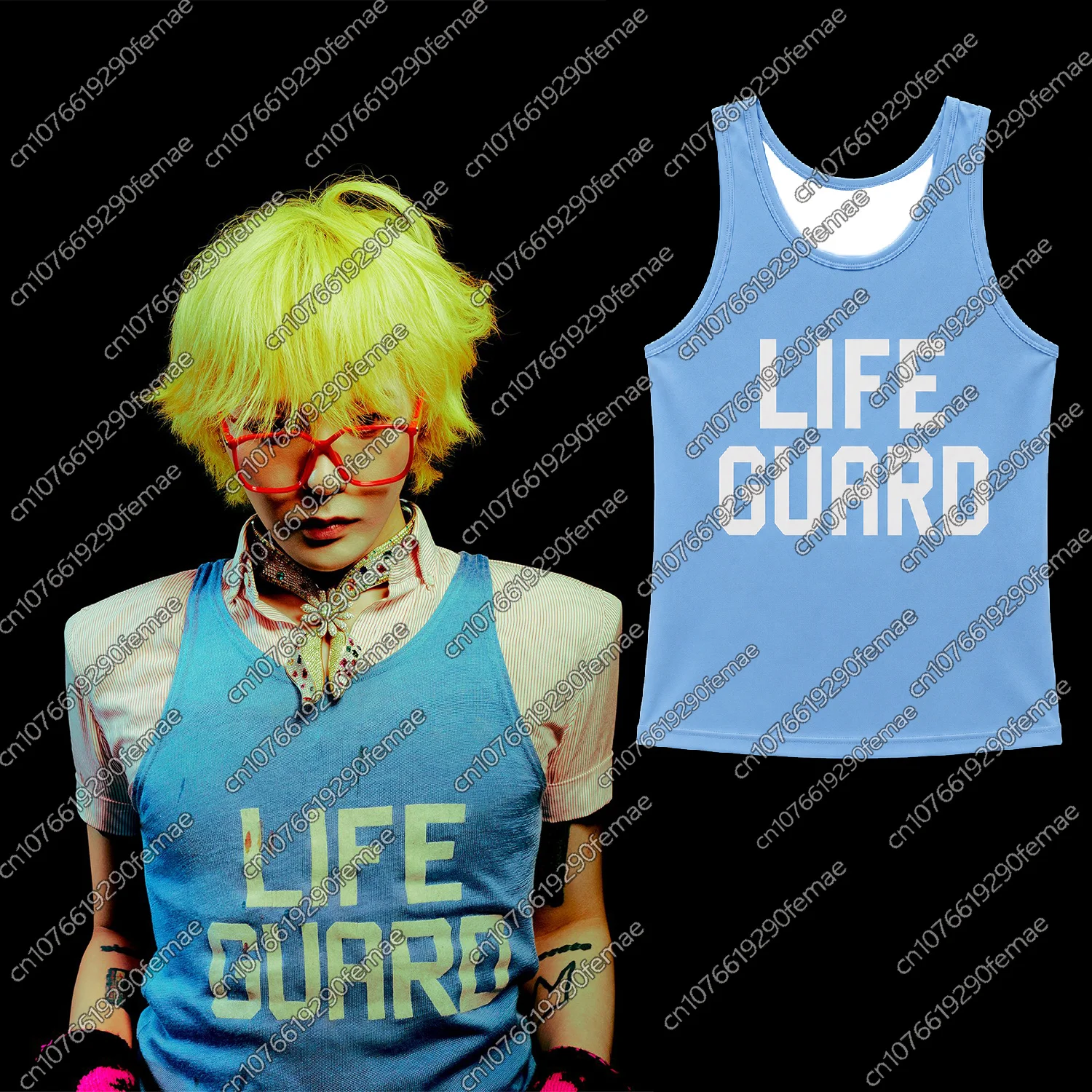 2026 Neues 20. Jubiläums-LIFE GUARD-Print-Weste Damen Sommer Koreanische Mode Locker Sitzendes Sport-T-Shirt zum Layering Tanktop – Detail 3