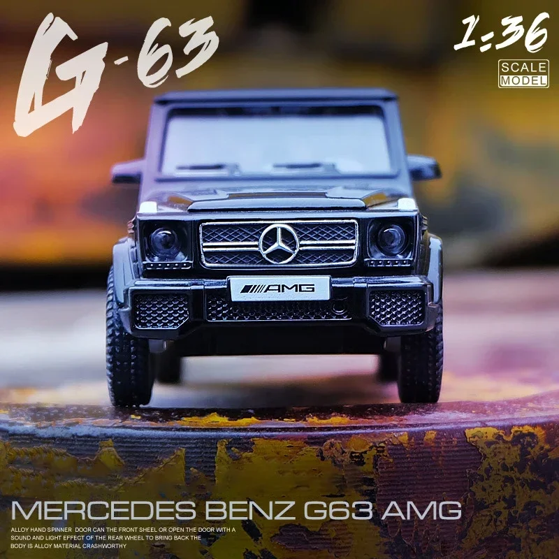 1:36 Mercedes-Benz G63 fuoristrada alta simulazione pressofuso auto modello in lega di metallo auto giocattoli per bambini collezione regali