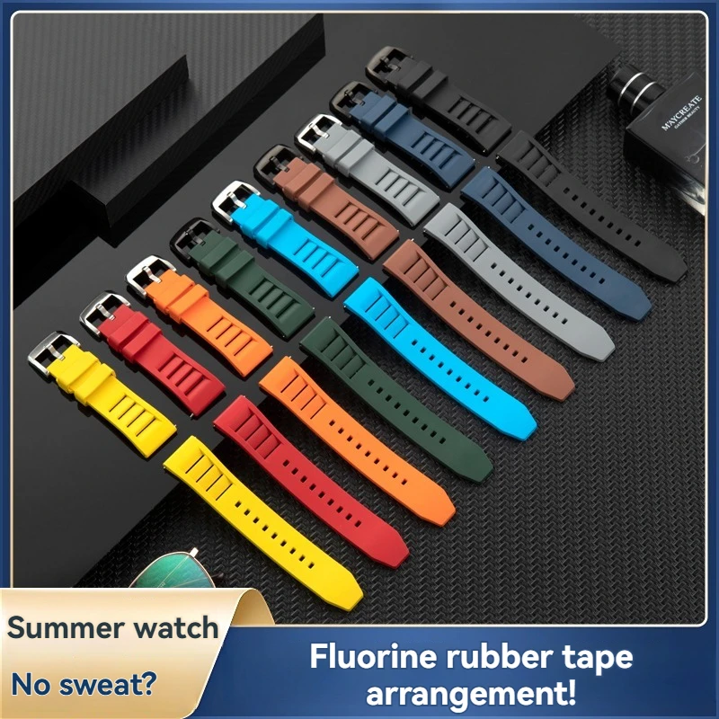 Para samsung smartwatch galaxy watch ultra/7 pulseira de relógio fluorubber oceano ultra pulseira de substituição esportes corrente de relógio à prova dwaterproof água