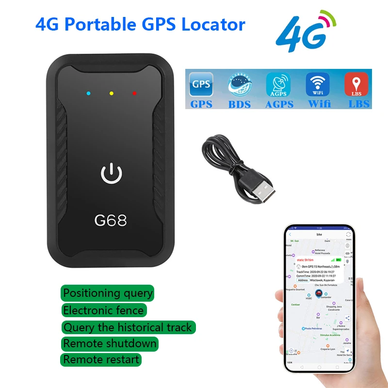 

4G портативный GPS-локатор, устройство против потери, GPS/AGPS/WIFI, автомобильный GPS-трекер, шагомер для мониторинга здоровья для детей и пожилых людей