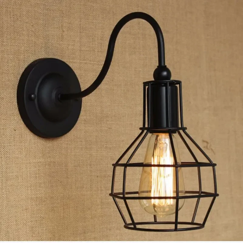 

Edison light bulb wall lamp Knob switch warehouse loft American country retro industry Vintage iron Small Wall Lamps