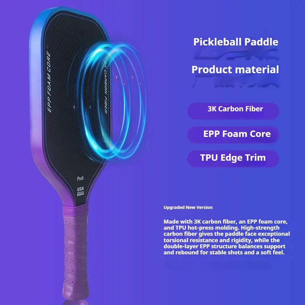 Mpp pickleball paddle Carbon fiber frosted 3K pattern new epp foam core fashionable sports goods pickleball paddle
