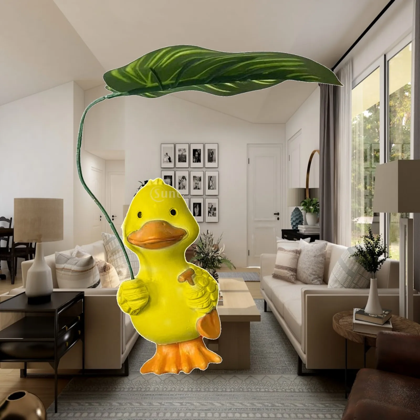 Duck Statue Tabletop Ornament Resin Cartoon Wedding Gift Duck Figurine Garden Statue for Home Bookshelf Patio Outside Decor