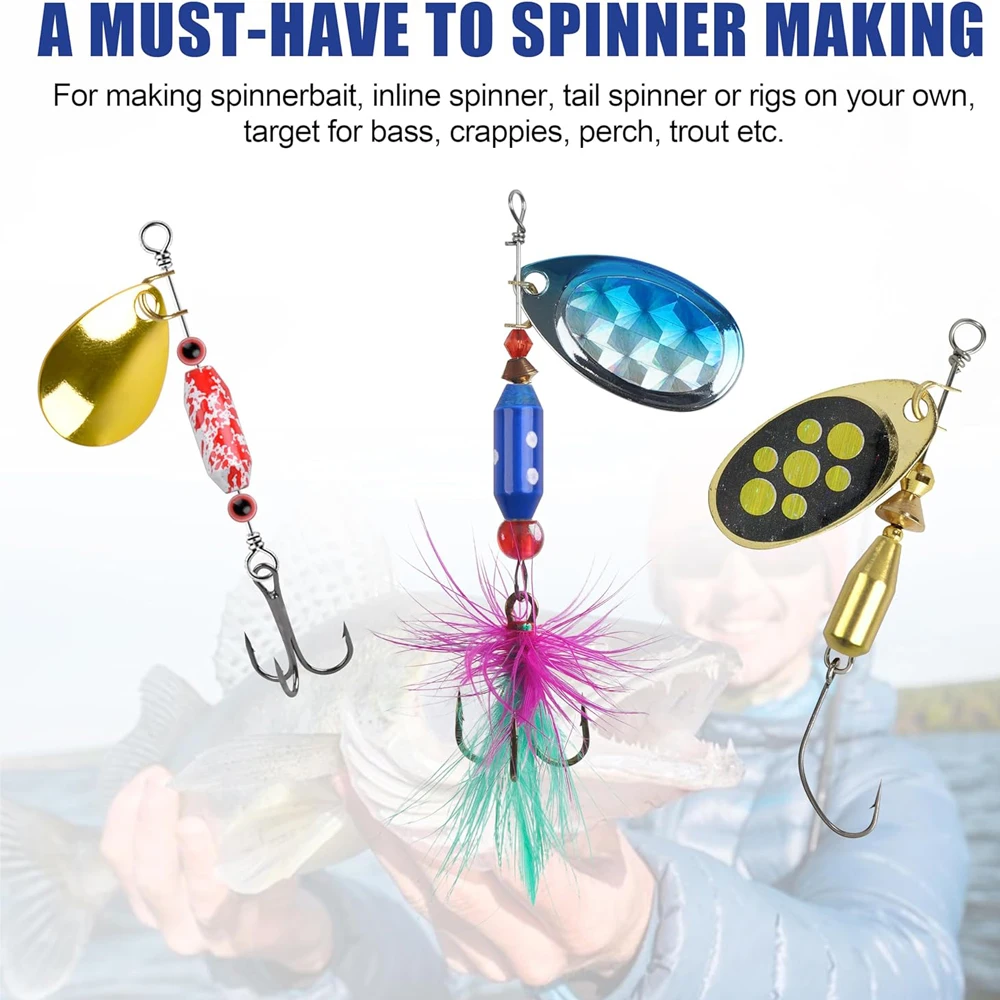 55Pcs Fishing inline Spinner Sinkers Kit Fishing Weight Brass Painted Sinker DIY Inline Spinner Bait Making Tackle Accessories