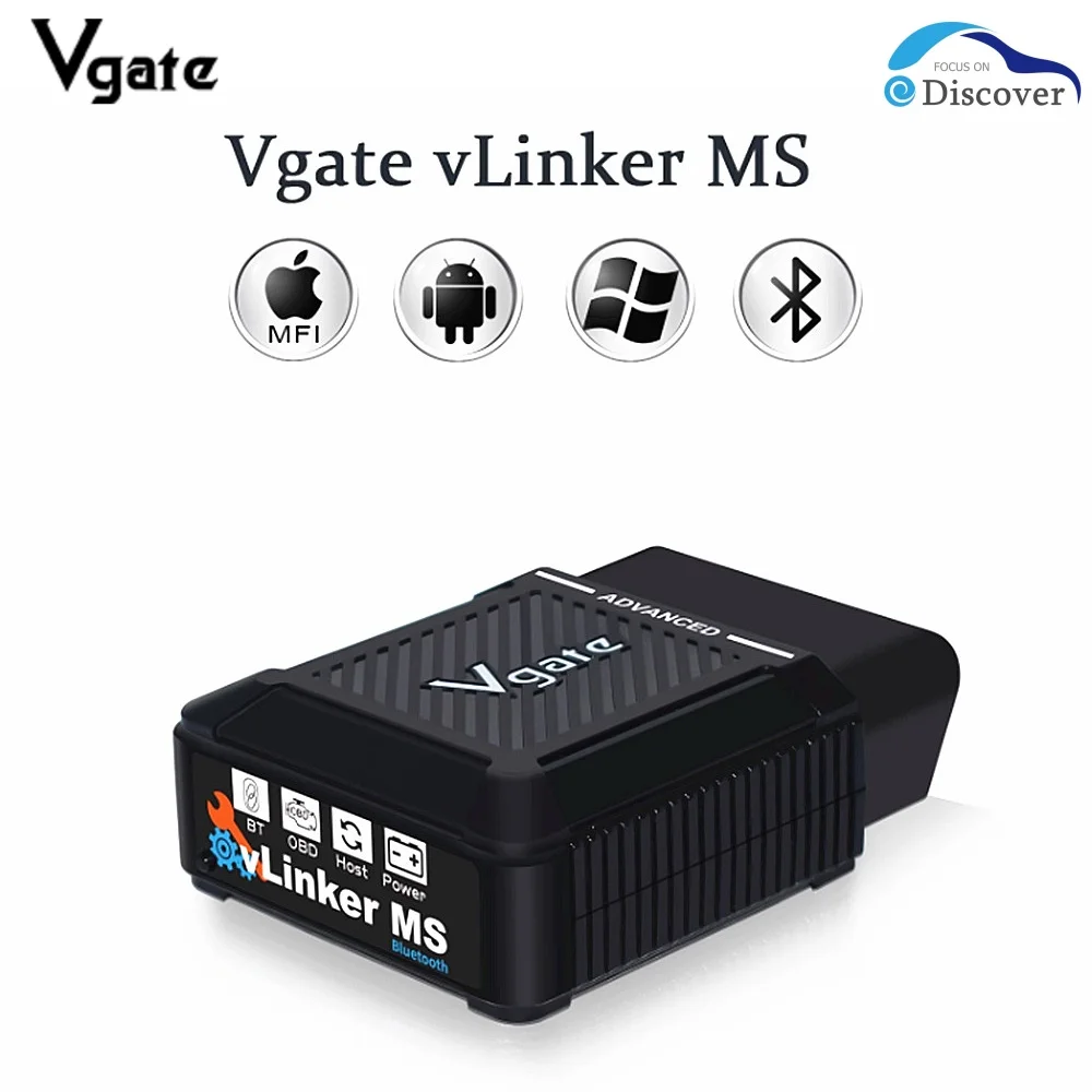 NEW Vgate vLinker MS Upgraded OBD2 Scanner Bluetooth 4.0 OBD2 Car Diagnostic Tool Programming OBD Code Reader For iOS/Android/PC