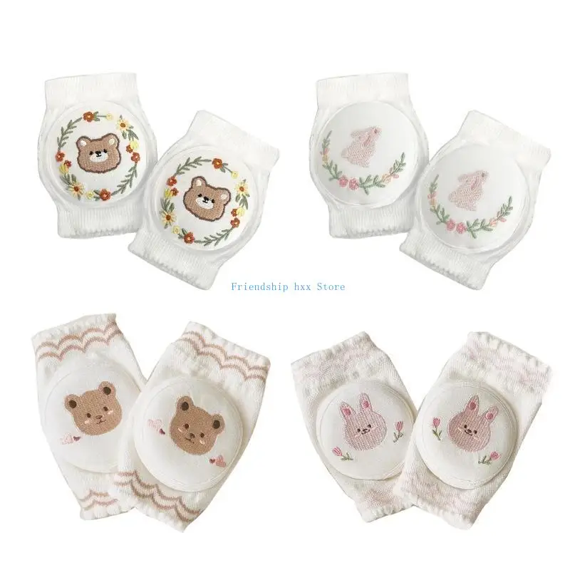 F1CB الطفل منصات الركبة للزحف المضادة للانزلاق منصات الركبة الصغار الكرتون حماة الركبة تنفس عالية المرونة الطفل وسادات الكوع #4