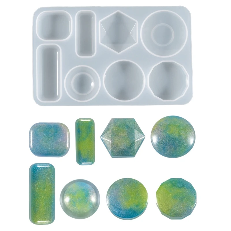 Round Rectangle Earring Mold DIY Epoxy Resin Keychain Silicone Mold Christmas Pendant Mold Home Decoration Mold Y08E